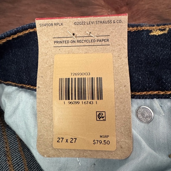 LEVI’s Distressed Ribcage Straight Ankle Jeans Size 27 Blue - Picture 5 of 13